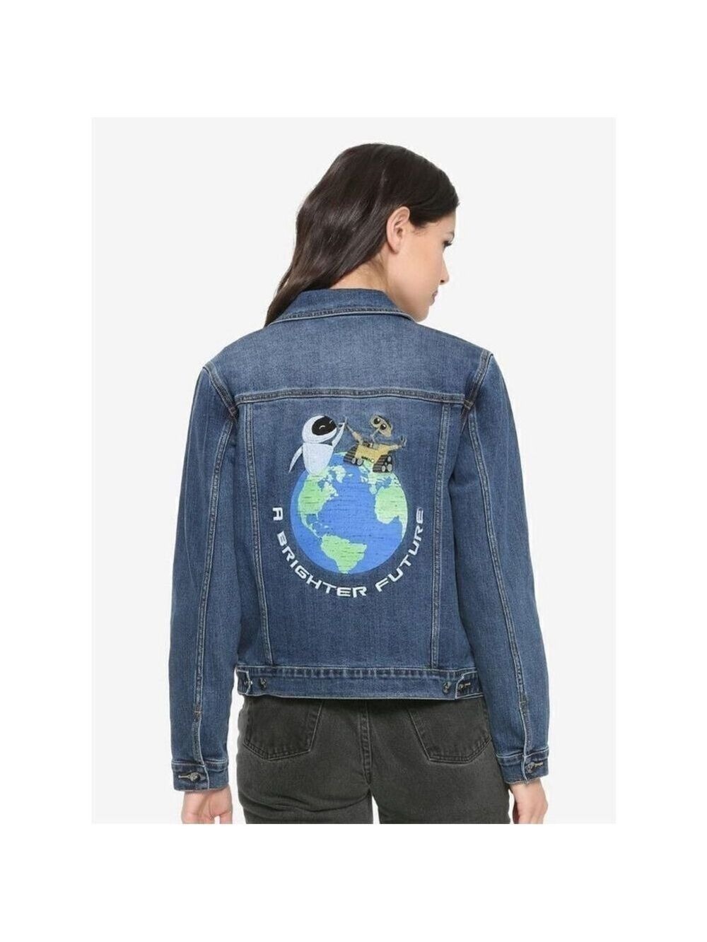 Disney Pixar WALL-E Womens Recycled Denim Jacket XS
